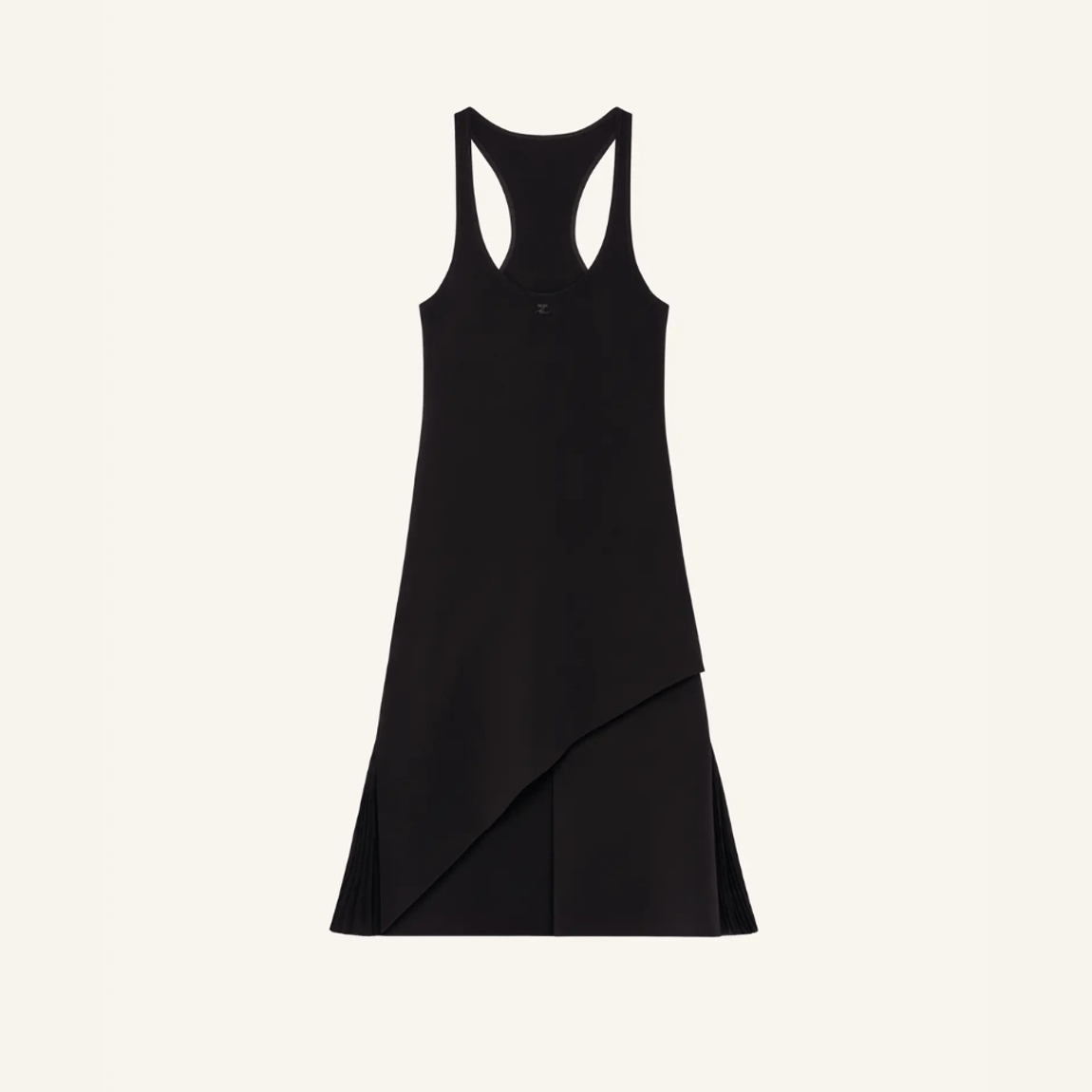Vestido A-Line Infinity Pleats Crepe Courrèges
