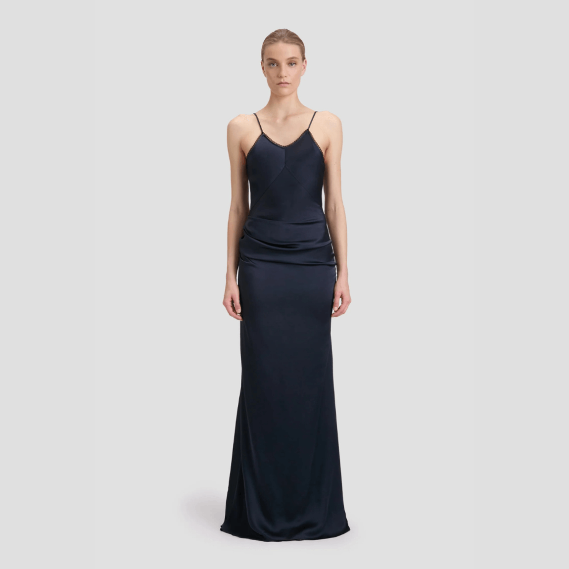 Vestido Lace Detail Cami Floor Length Victoria Beckham