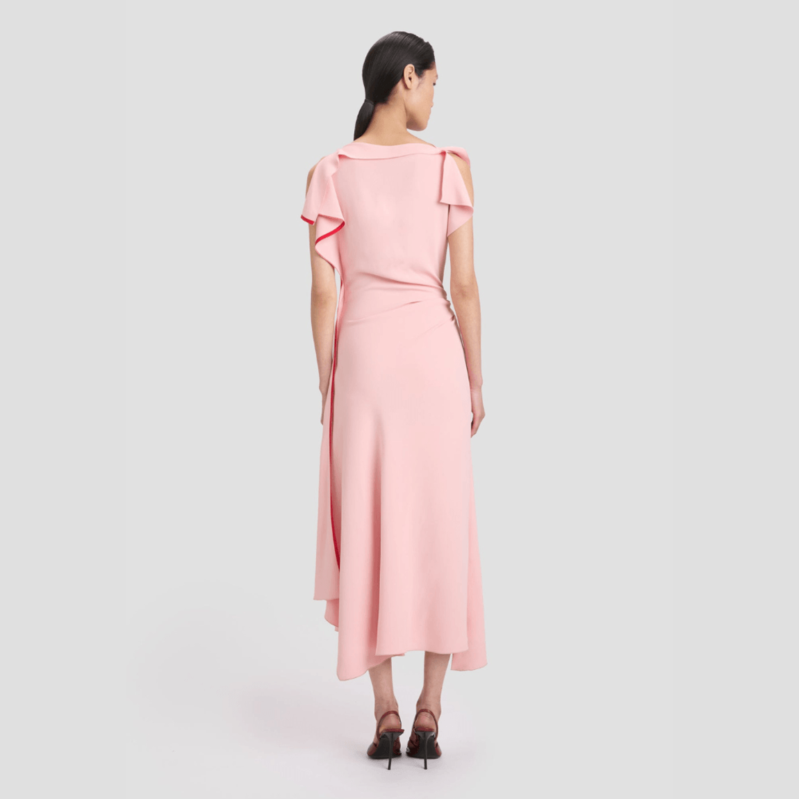 Vestido Midi Drape Sleeve Victoria Beckham