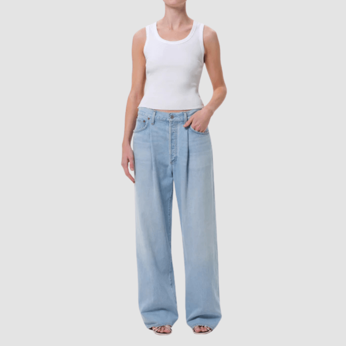 Calça Jeans Frankka Pleat Baggy Agolde