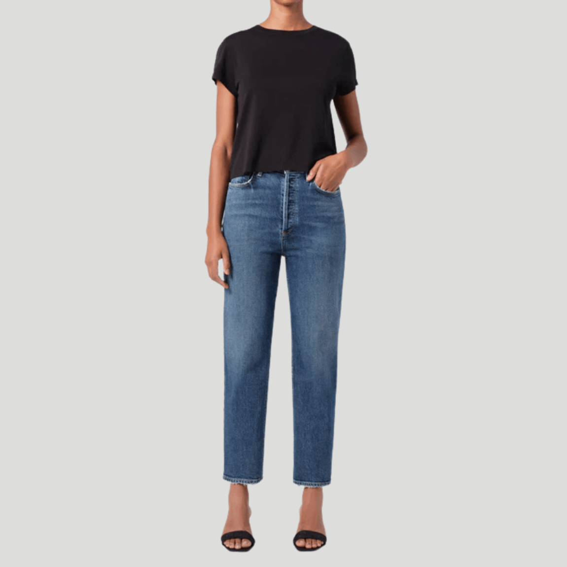 Calça Jeans 90's Pinch Waist Crop Agolde